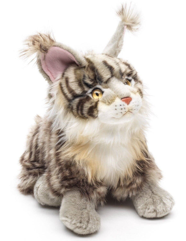 Peluche Chat Maine coon assis (gris) Uni Toys