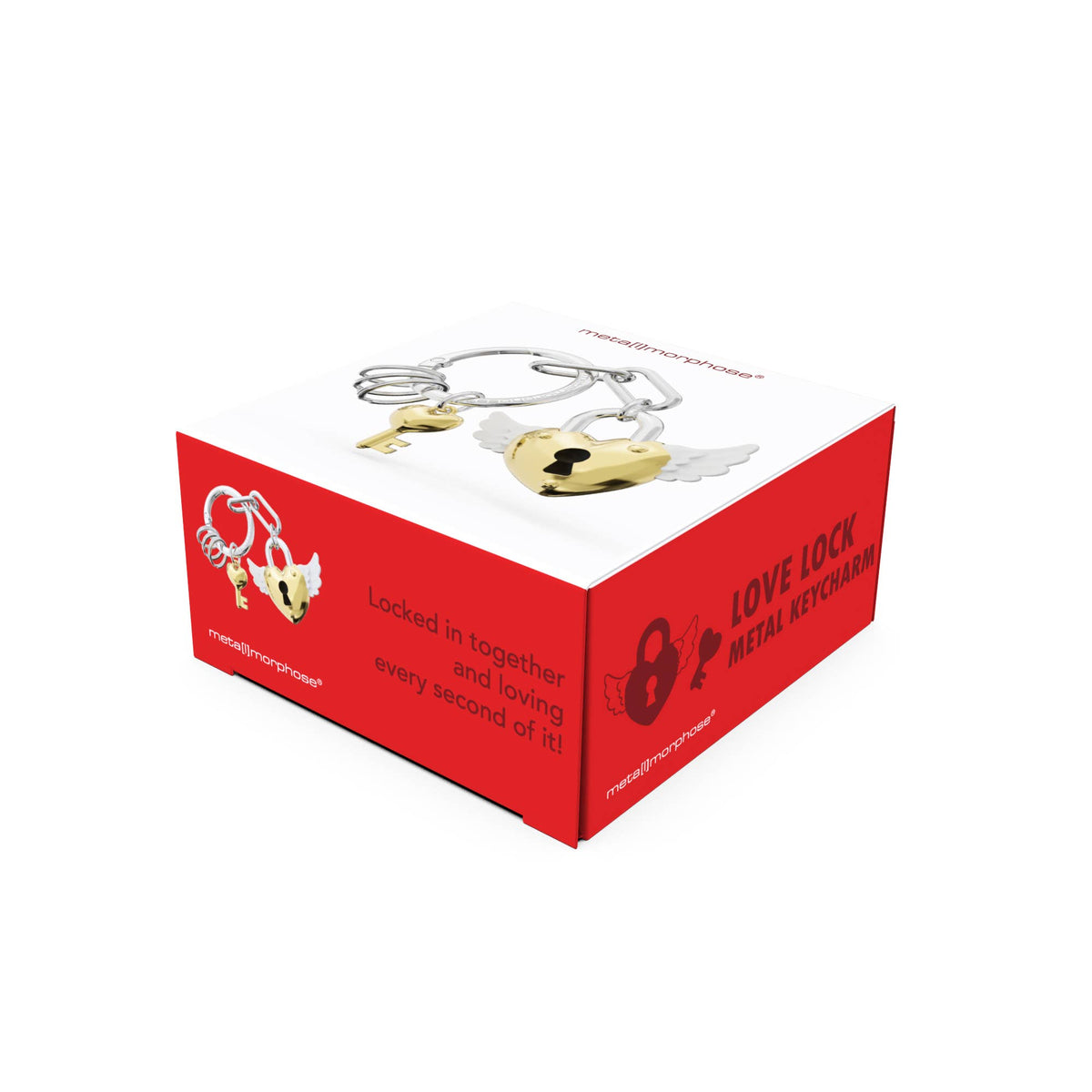 Gold Heart Padlock Charm Keychain
