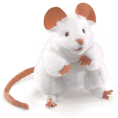 Marionnette à main Souris blanche/Souris blanche 2219 Folkmanis réaliste