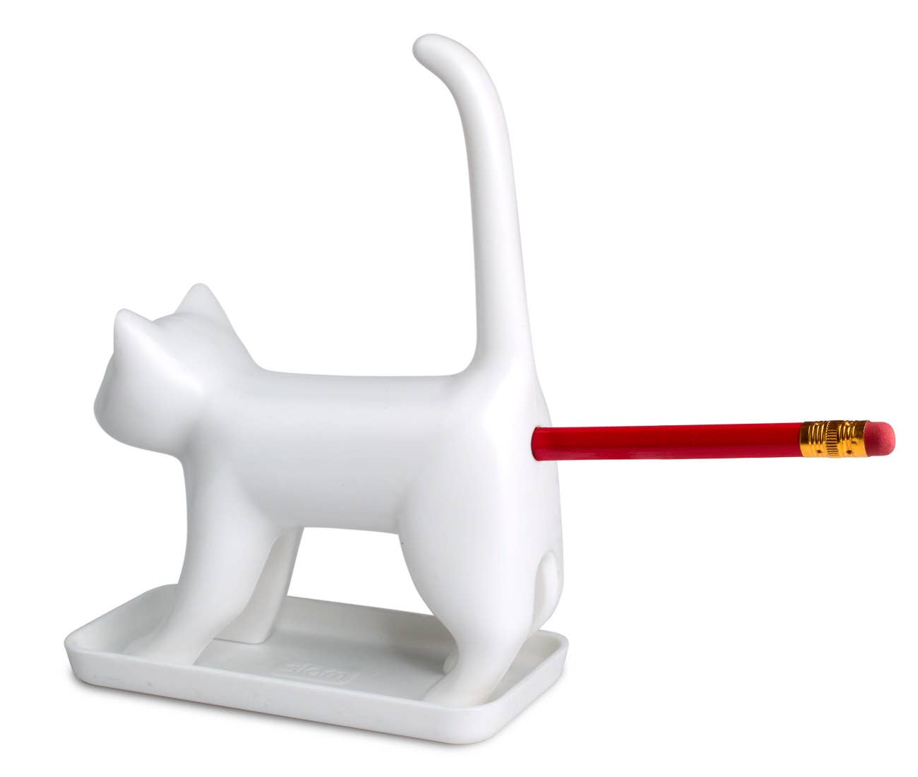 Witte kat-geluid potloodslijper