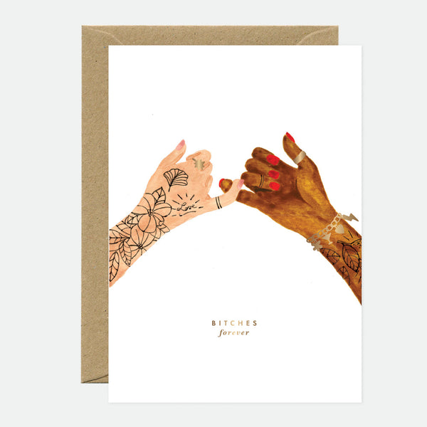 Bitches forever - Greeting card - Gold leaf