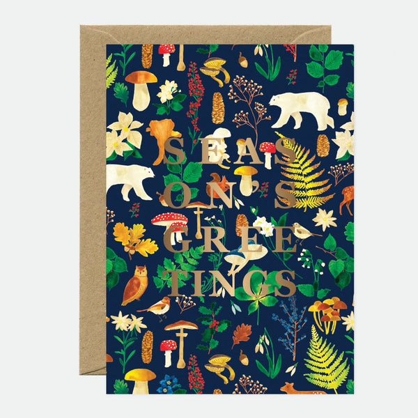 Herbarium greetings - Greeting card - Gilded leaf