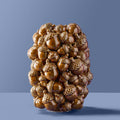 Eikelvaas, bruin steengoed, 19 x 19 x 27 cm
