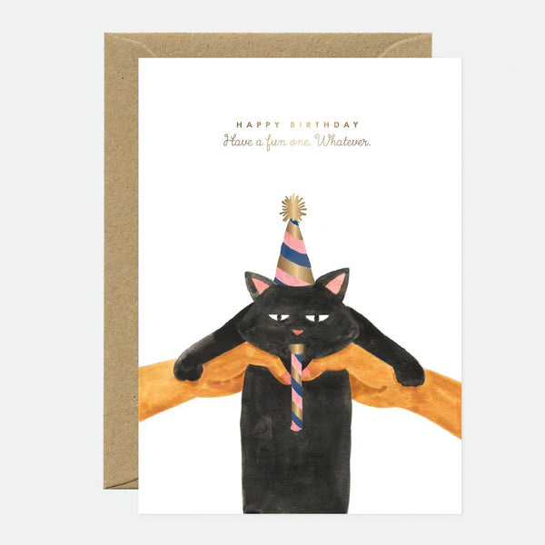 Whatever Cat - Greeting Card - Gold foil