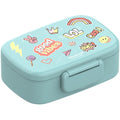 Kids' Bento Lunch Box with Compartments, Leak-Proof - Stickers, Mint
