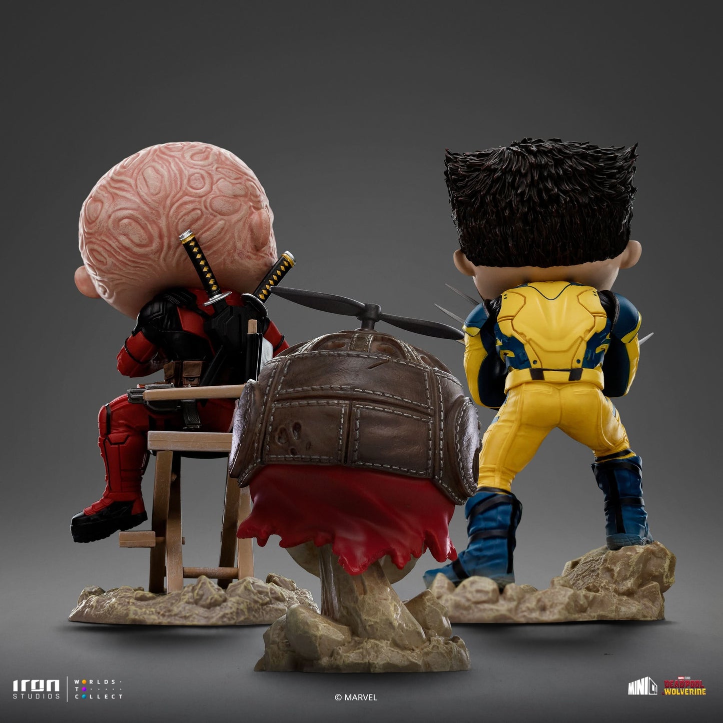 Deadpool, Wolverine, and Headpool (Unmasked) Statue - Deadpool & Wolverine - Minico - Iron Studios