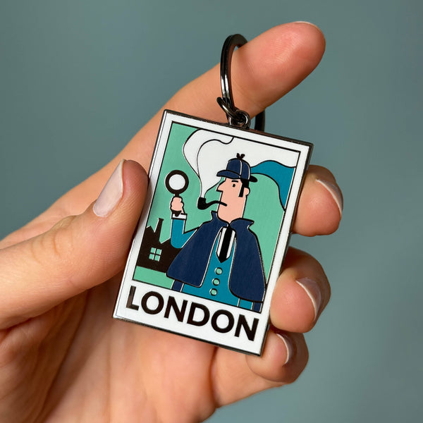 Sherlock Holmes Keychain, London Literary Book Keychain