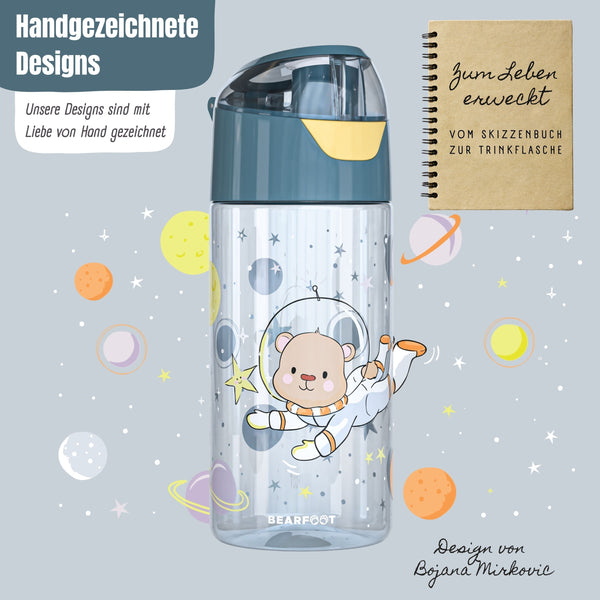 Children's Drinking Bottle Lightweight Water Bottle - Astronaut Bear