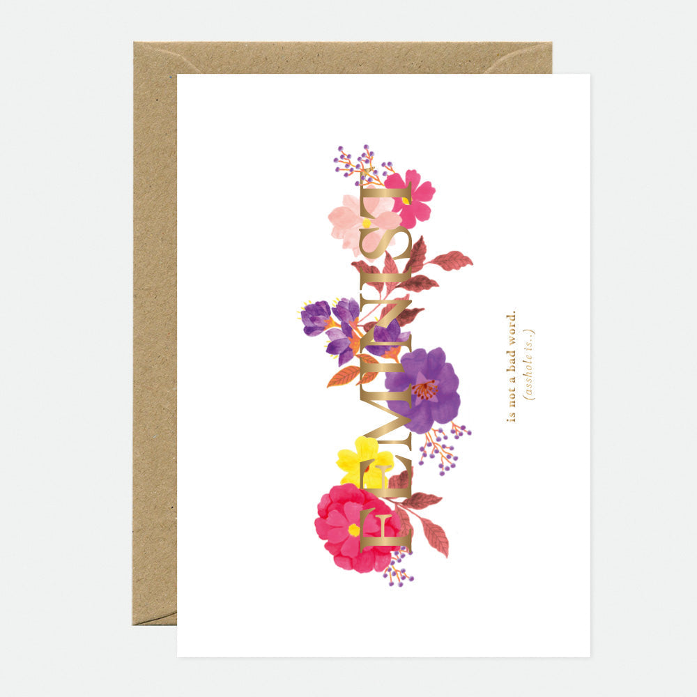 Feminist - Greeting card - Gold foil