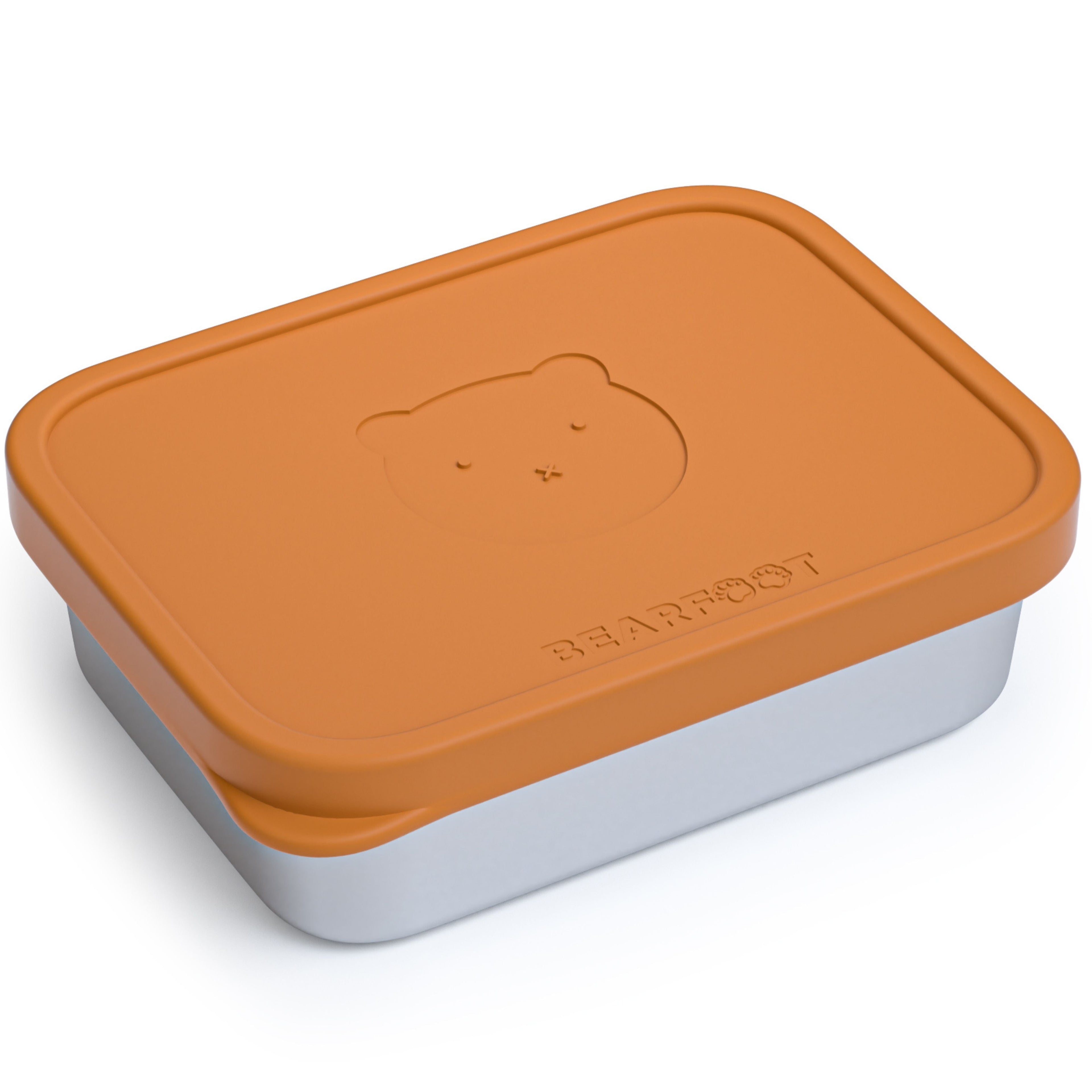Kids' Stainless Steel Lunch Box with Silicone Insert - Brown
