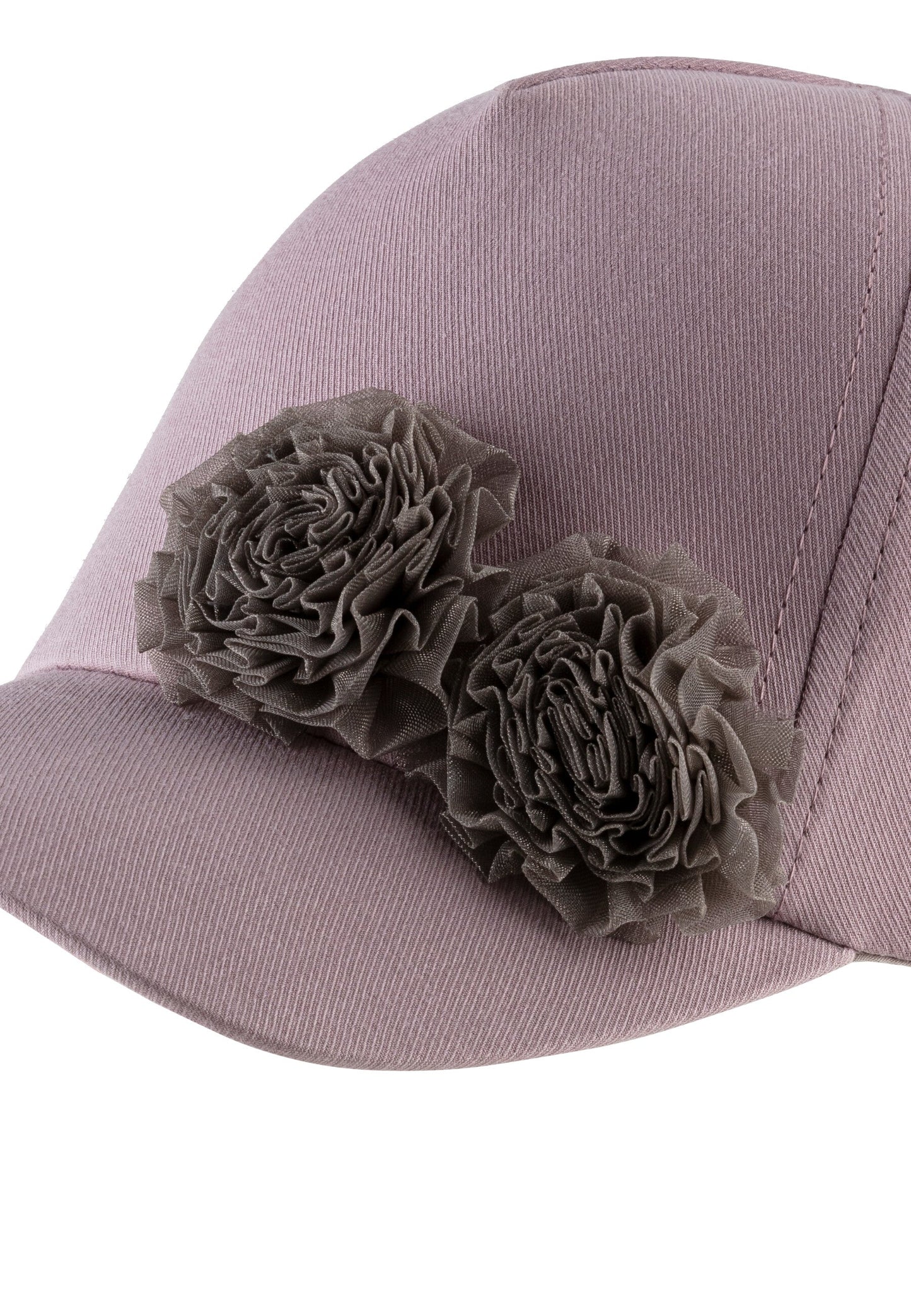 Casquette avec volant fleuri