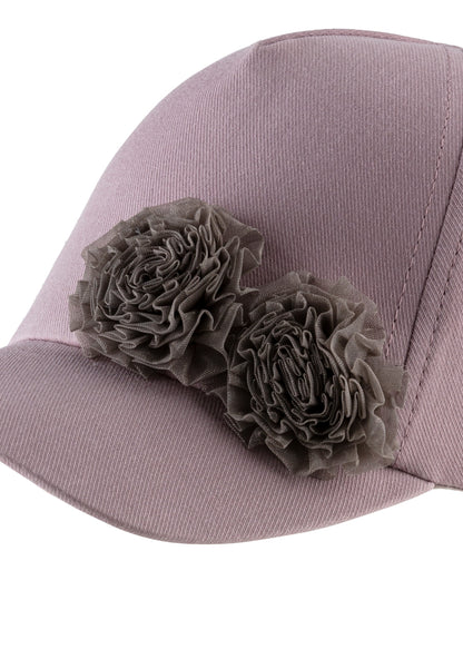 Casquette avec volant fleuri