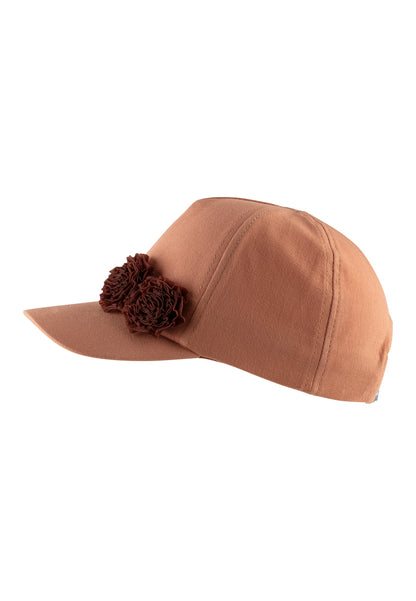 Casquette avec volant fleuri