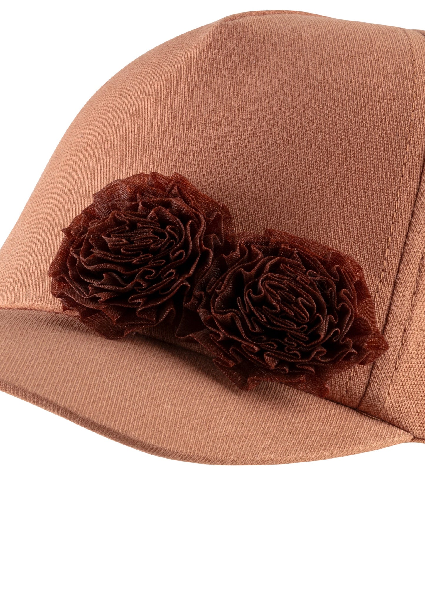 Casquette avec volant fleuri