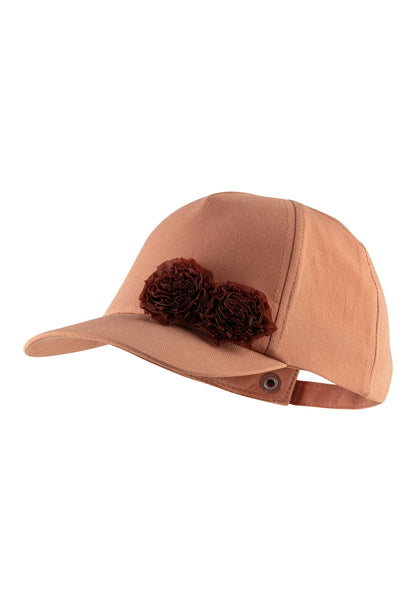 Casquette avec volant fleuri