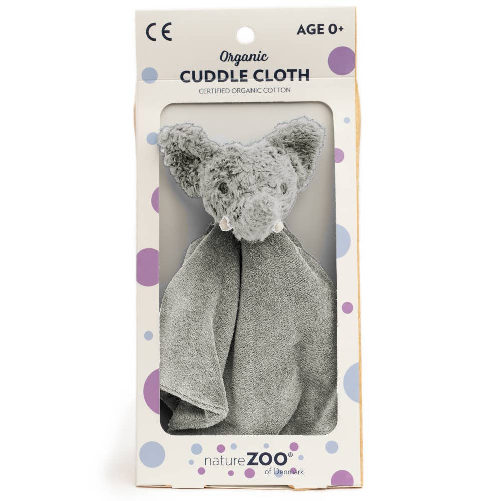 Grijze pluche olifant