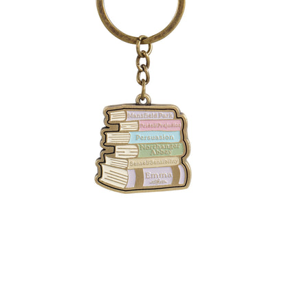 Jane Austen Book Stack Keychain