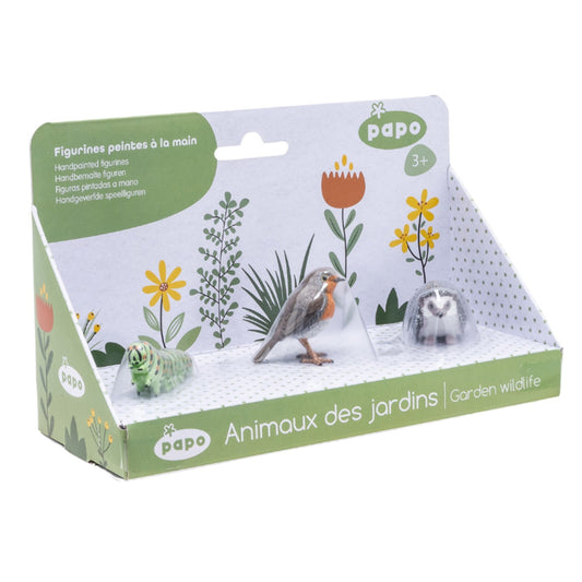 Coffret insectes (Hérisson - Rouge-gorge - Chenille) Papo - animal du jardin
