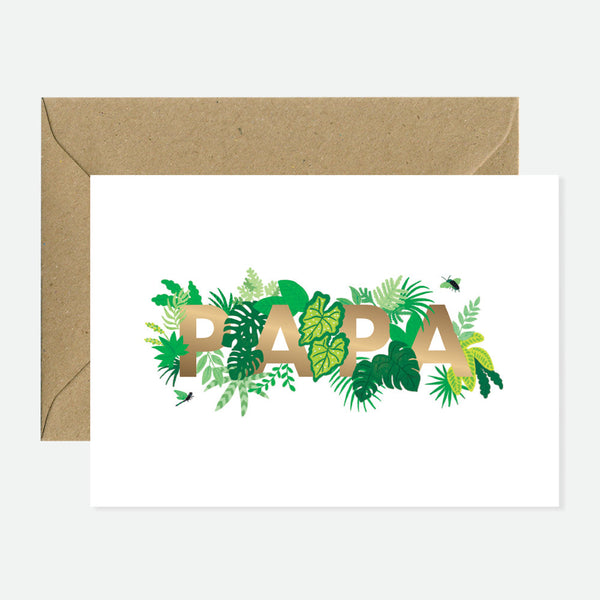 Papa Plants - Carte de vœux - Feuille d'or