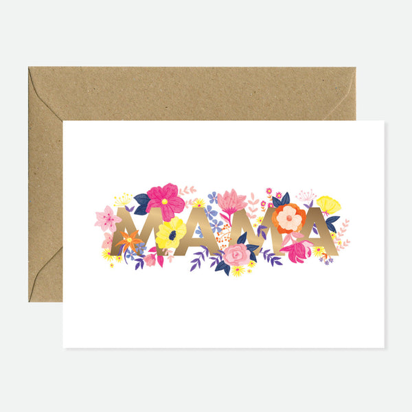 Mama Flowers - Carte de Vœux - Dorure à Chaud