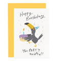 Toucan Greeting Card "Happy Birthday You Party Animal!"