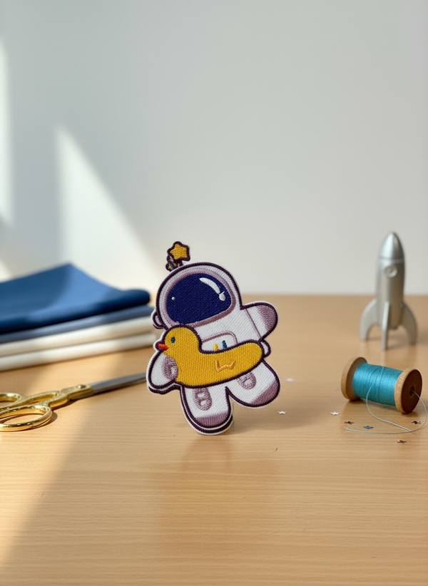 Astronaut with Duck Buoy Iron-on Patch