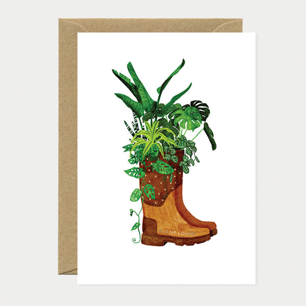 Plant Lover Boots - Greeting Card