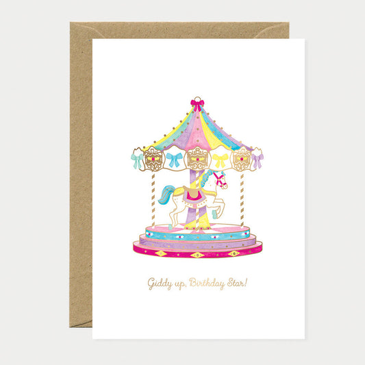 Giddy Up - Greeting Card - Gold Foil