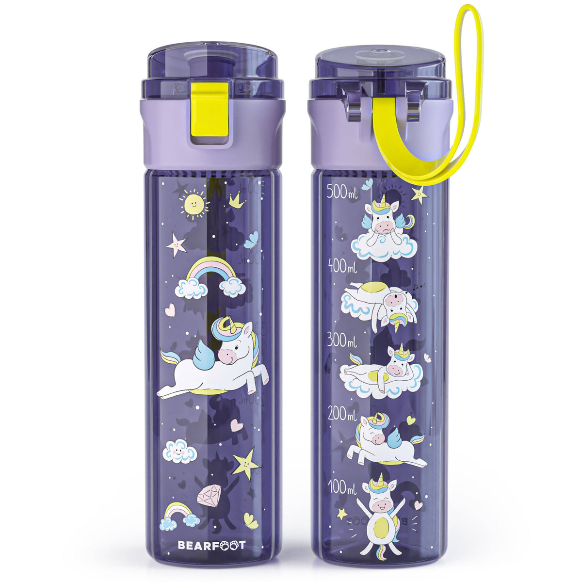 Kids' water bottle, 500ml, lightweight water bottle - Unicorn