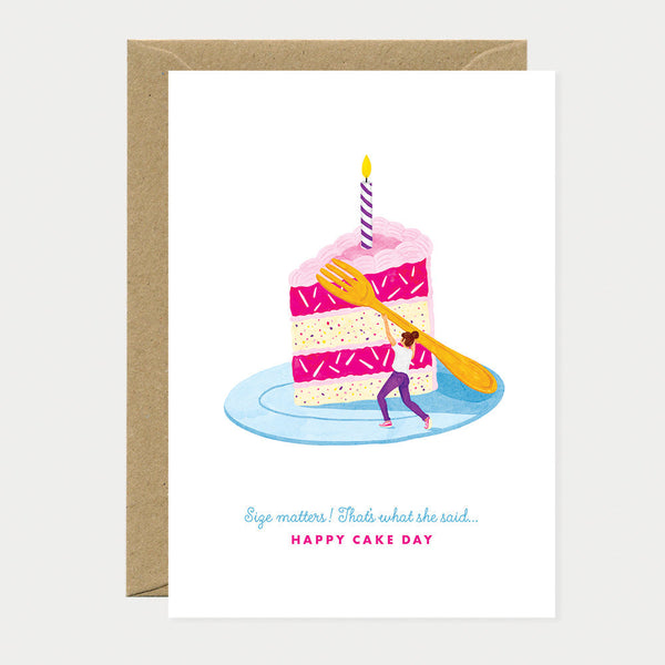 Size matters Cake - Greeting card