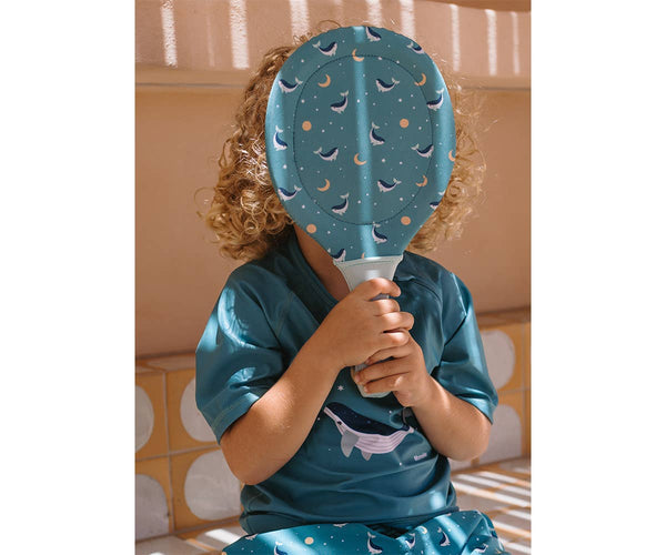 Whale Teal Neoprene Beach Paddles with Ball