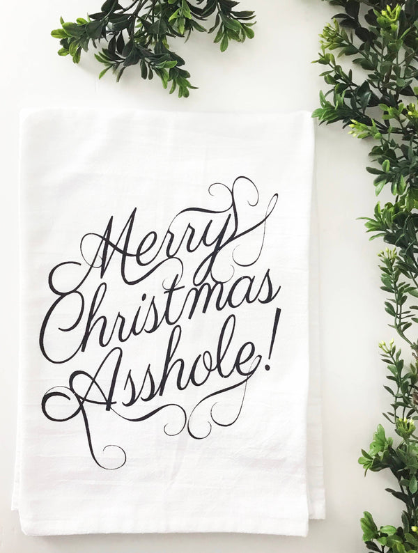 Torchon Merry Christmas Asshole