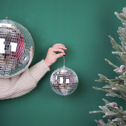 Boule de Noël Disco Argent - 15cm