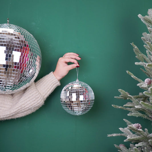 Boule de Noël Disco Argent - 15cm