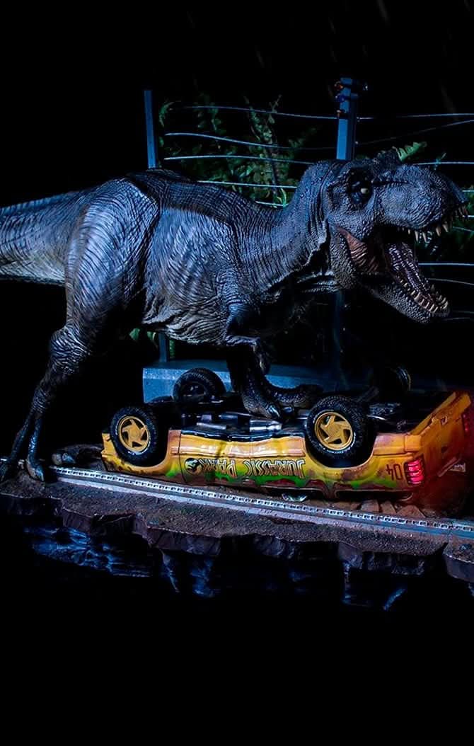 T-Rex Attack Statue (Set A) - Jurassic Park - Art Scale 1/10 - Iron Studios