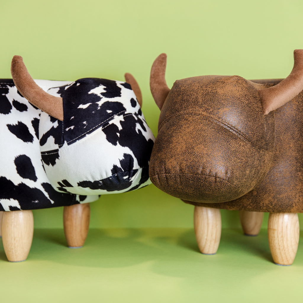 Tabouret La Vache – Similicuir & Bois