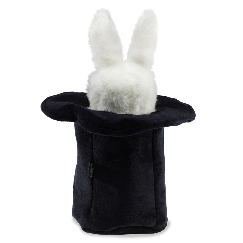 Marionnette à Main Lapin Blanc dans Chapeau