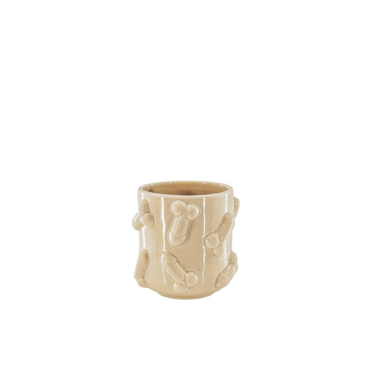 Pot - Dick - Keramiek - Beige - 11x11x11,5 cm