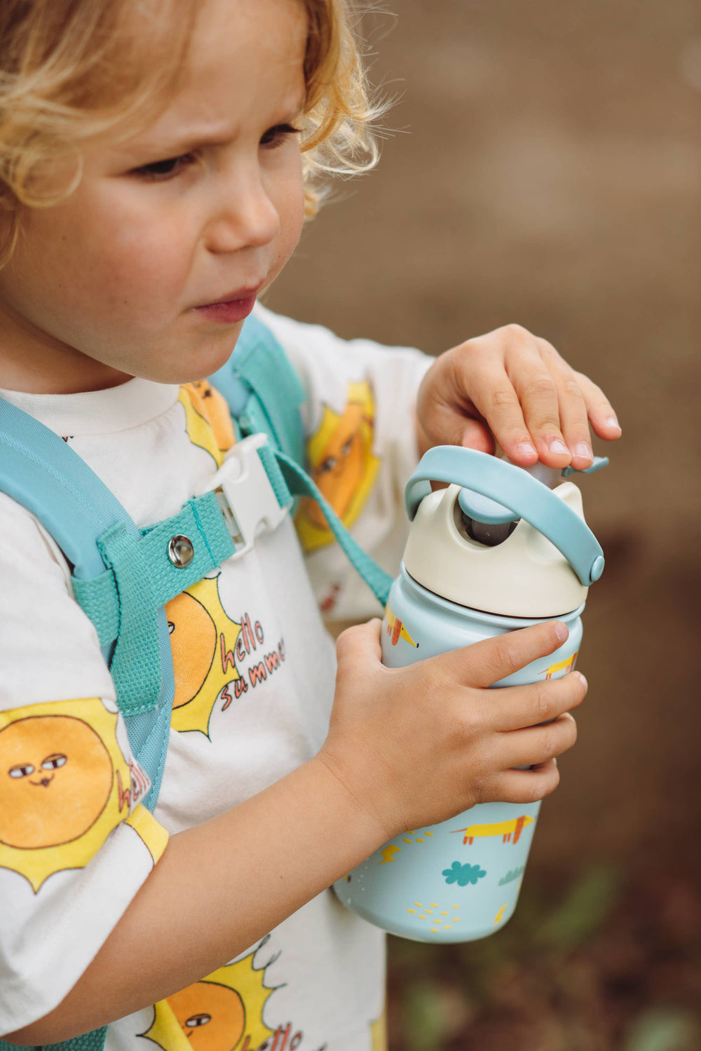 Geïsoleerde waterfles van roestvrij staal van Tiny Bits voor kinderen
