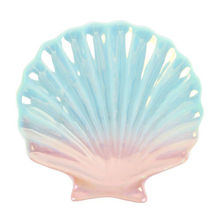 Iridescent Seashell Coastal Trinket Dish