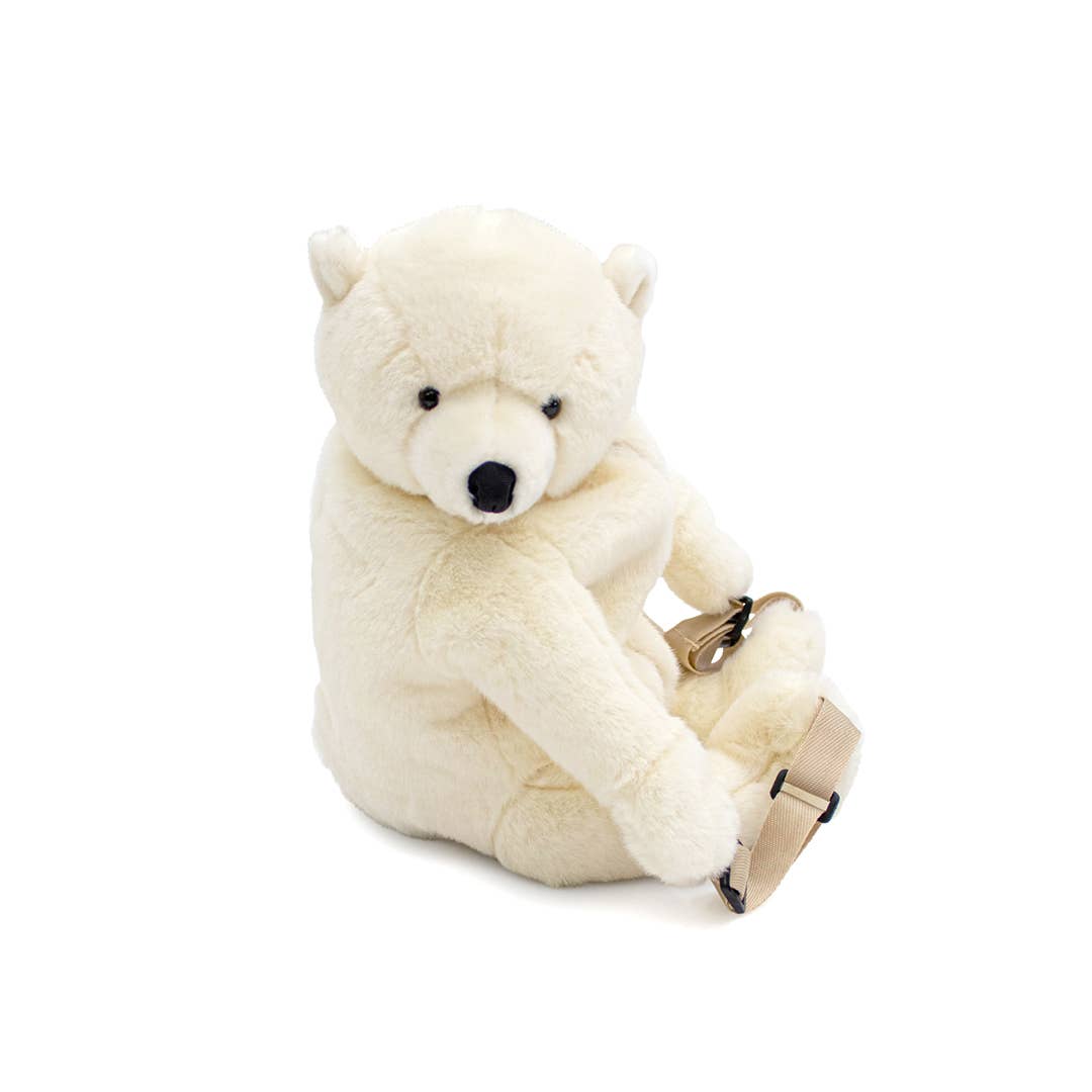 Children's polar bear plush backpack