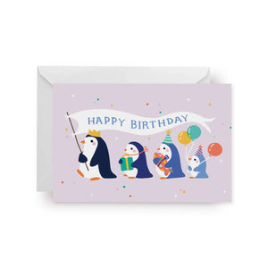 Carte d’Anniversaire Parade des Pingouins