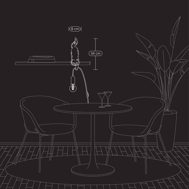 Lampe de table Chat Chichi, Noir