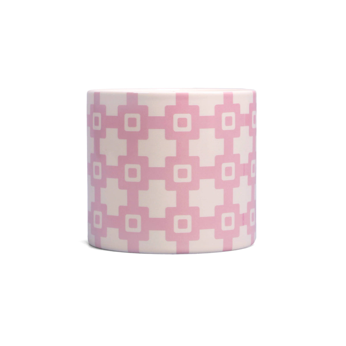 Pot de fleurs en céramique Carreaux - rose géo 11 cm