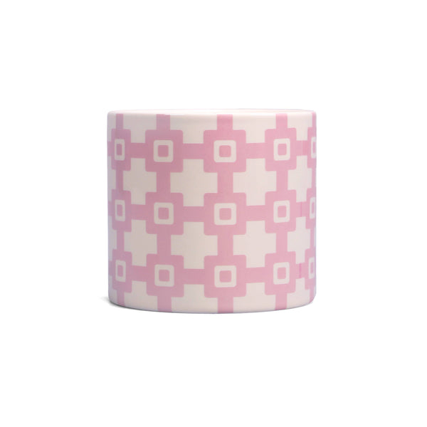 Pot de fleurs en céramique Carreaux - rose géo 11 cm