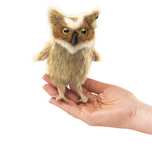 Finger puppet of a Great Horned Owl
