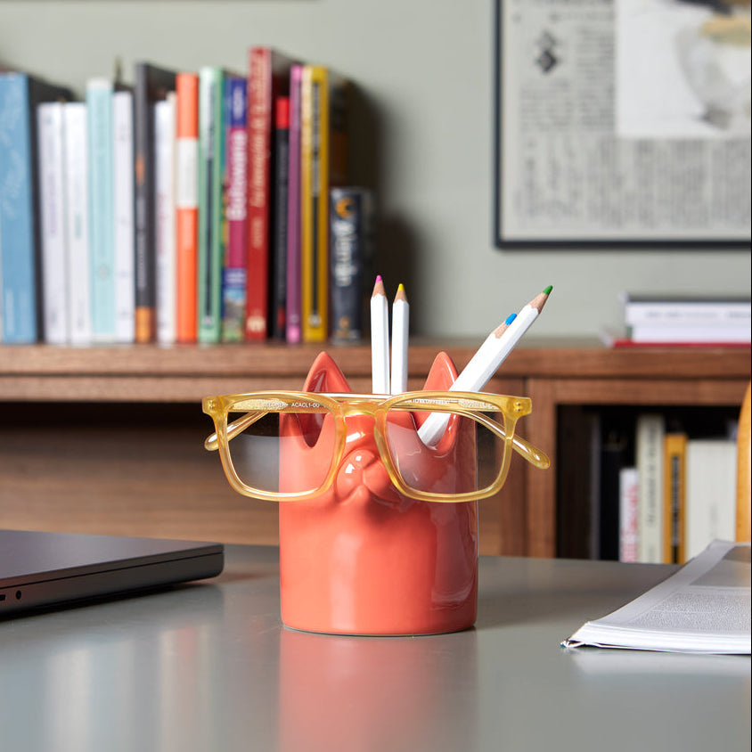 Nosy Buddy Cat Pencil Holder and Glasses Holder