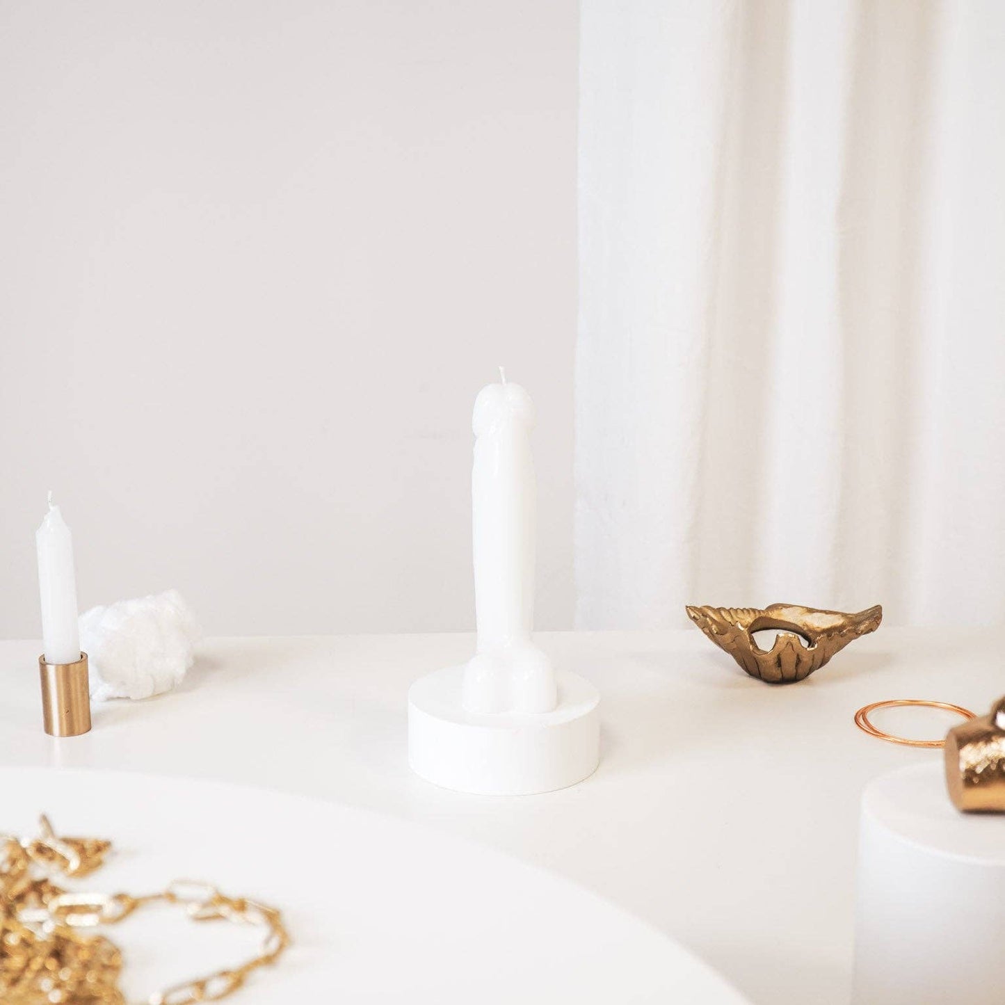 Bougie - Mèche - Cire - Blanc - 160 grammes - 7x5,5x17 cm