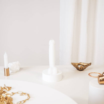 Bougie - Mèche - Cire - Blanc - 160 grammes - 7x5,5x17 cm