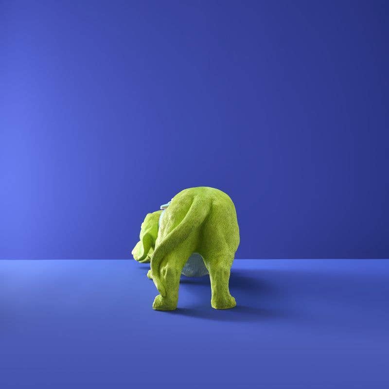 Dachshund Dog Wilfried M. Collar, Green Poly Resin